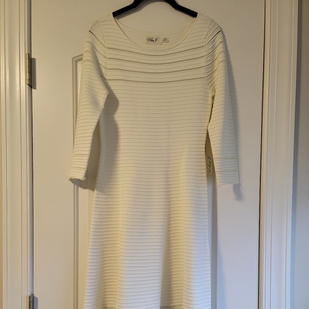 Eliza J cream knit dress